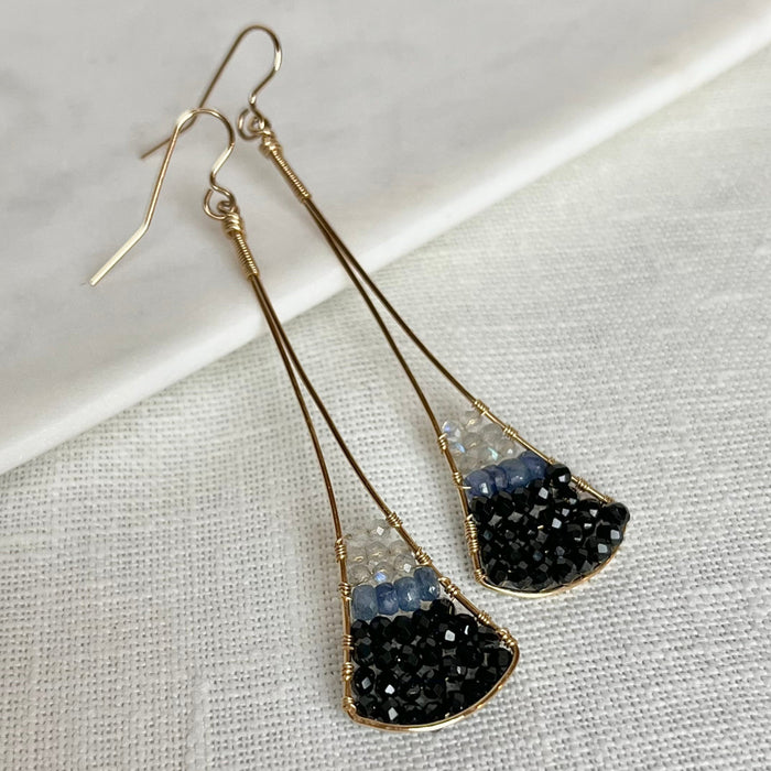 Black Magic on the Rocks | Black spinel earrings | Spinel earrings | cheapest Black spinel | Black and silver earrings | Spinel and silver earrings